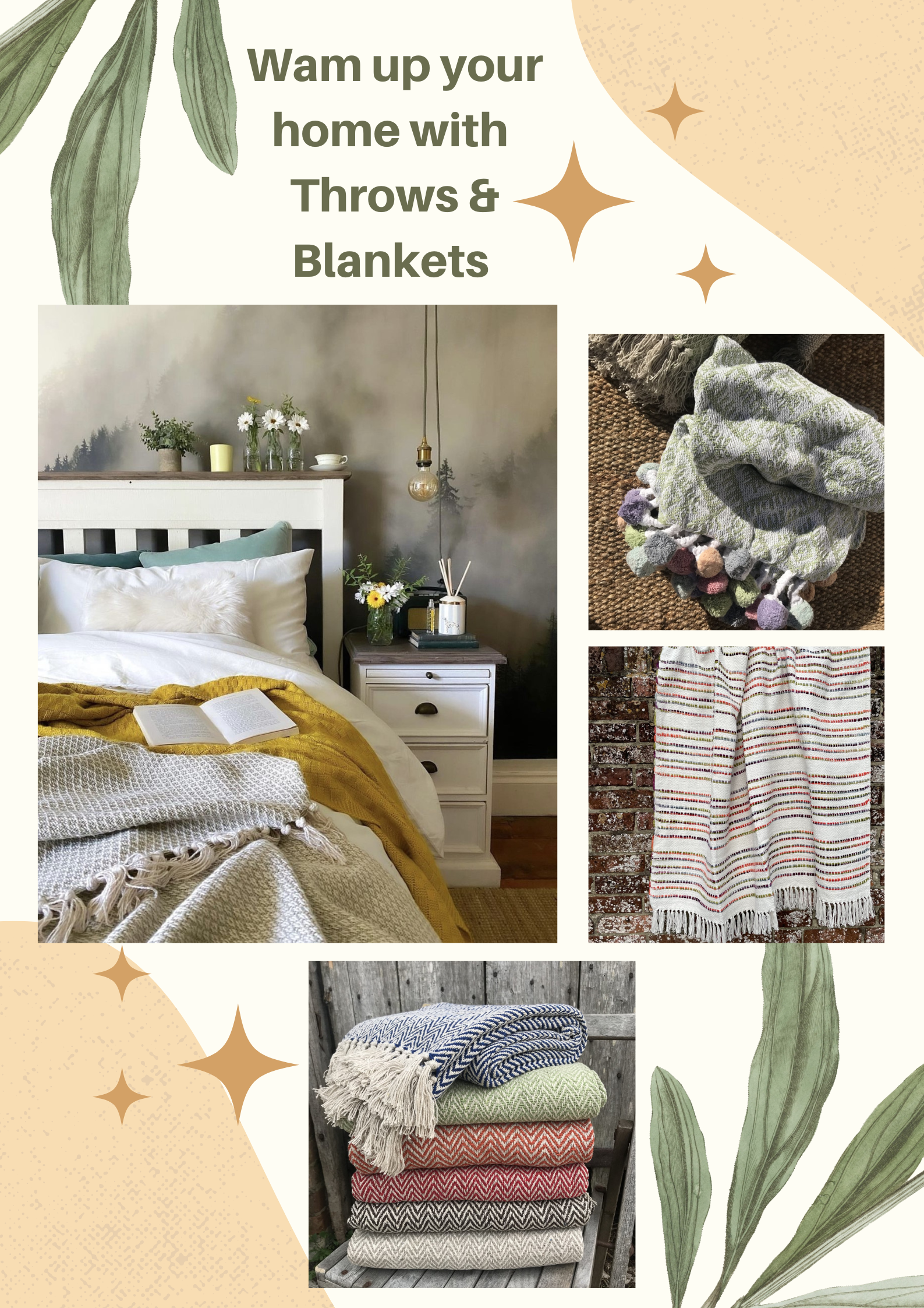 Warm up your home with Throws & Blankets..